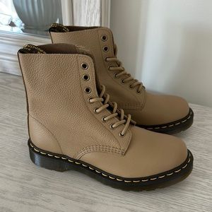 Dr. Martens 1460 Pascal Beige Leather Lace-Up Boots